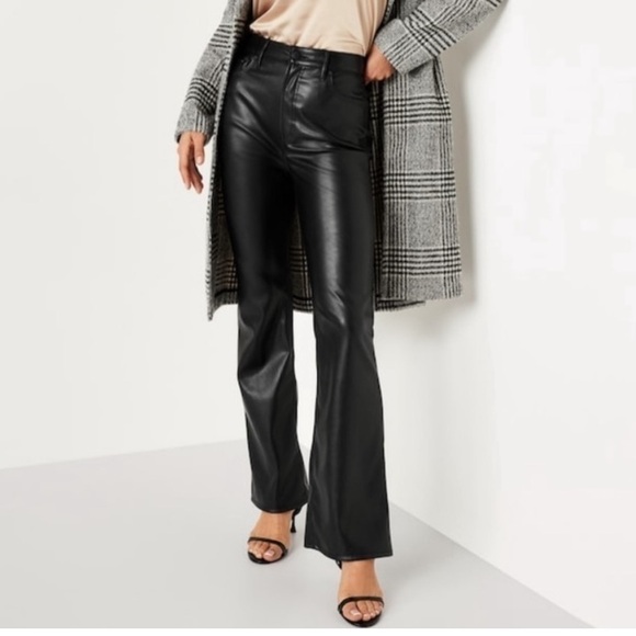 Old Navy High Rise Flare Black Faux Leather Pants size 4 - Picture 3 of 5